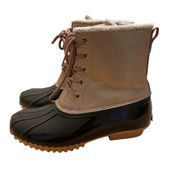 Sporto Shoes - Sporto Duck Boots Waterproof Faux Fur Lined Side Zip‎ Ankle Water Rain Boots 6M